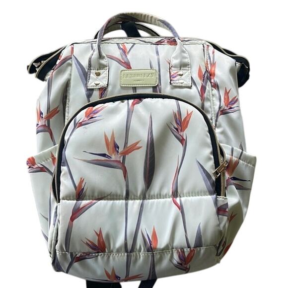Lex Breezy Anthurium Print Diaper Bag/ Backpack - Picture 1 of 5